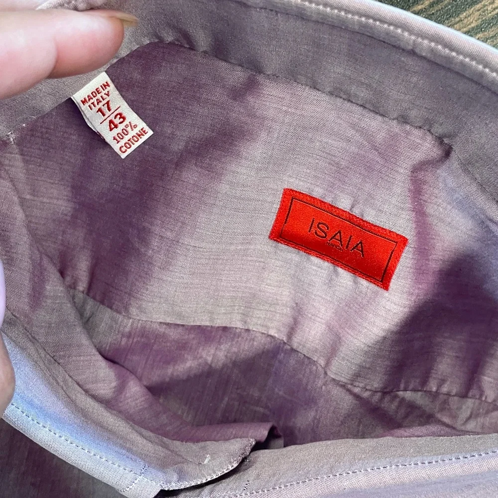 Isaia Lavender Button Down Shirt_2